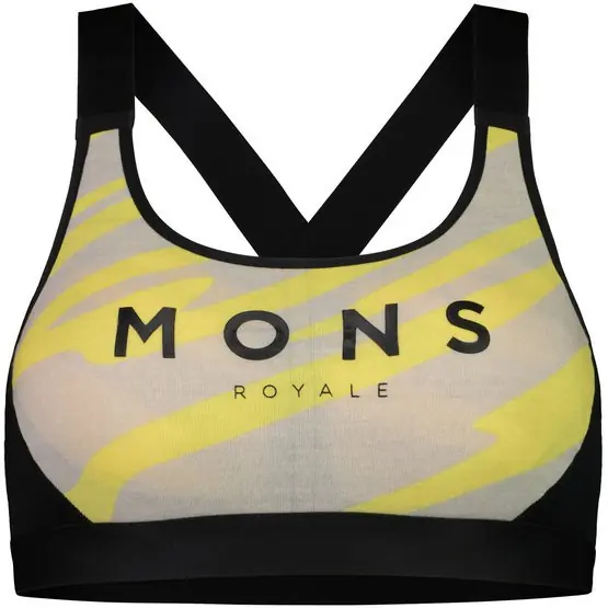 Nová Kolekce Mons Royale STELLA X-BACK BRA WMNS (Žlutá) - Dámská merino podprsenka Endorphin Republic