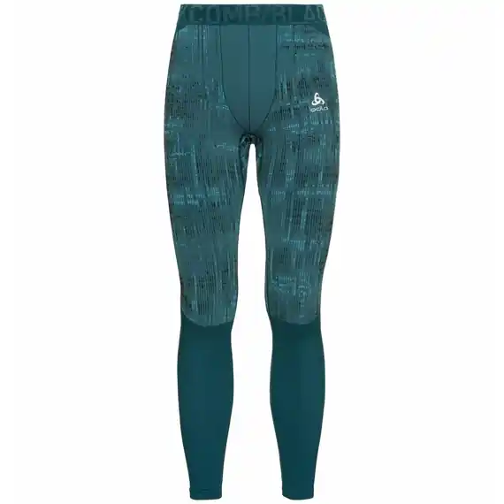 Přímo Od Výrobce Odlo Bl Bottom Long Blackcomb (Zelená) - Pánské přiléhavé funkční kalhoty. Endorphin Republic