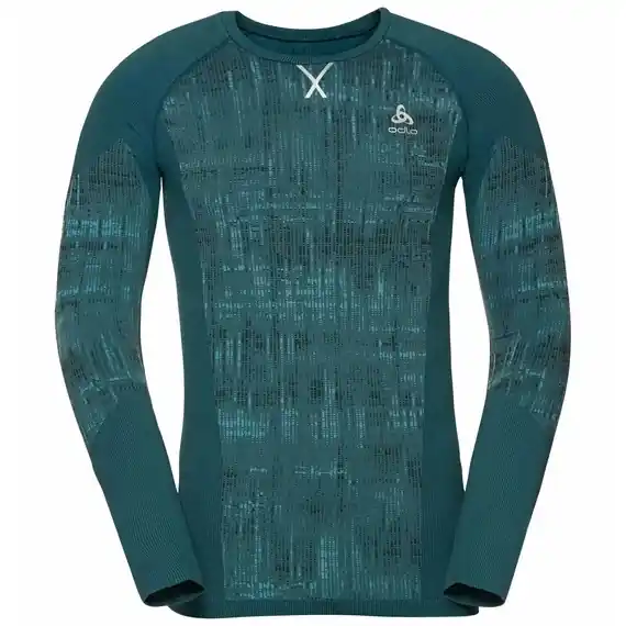 Odlo Bl Top Crew Neck L/S Blackcomb (Zelená) - Pánské funkční triko s dlouhým rukávem Endorphin Republic Akční Nabídka
