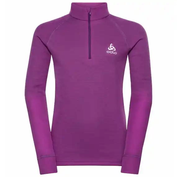 Nová Kolekce Odlo Bl Top Turtle Neck L/S Half Zip Active Warm (Fialová) - Dětská hřejivá funkční mikina Endorphin Republic