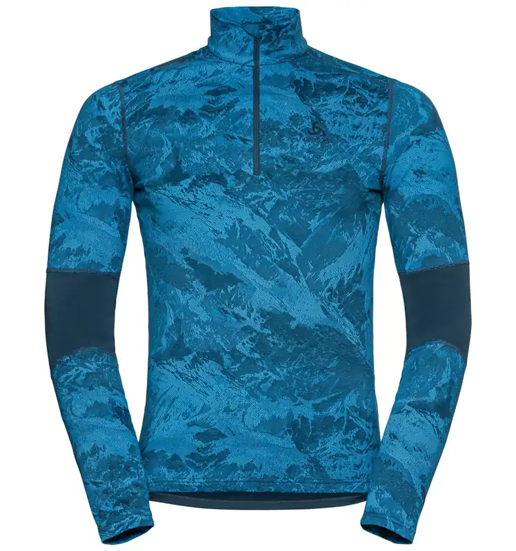 Odlo BL TOP turtle neck l/s half zip WHISTLER (Modrá) - Pánské sportovní termoprádlo Endorphin Republic Ověřený