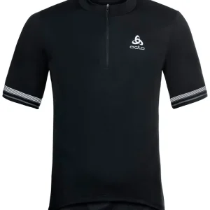 Akce Odlo ELEMENT Short-Sleeve 1/2 Zip Cycling Jersey (Černá) - Pánský cyklistický dres Endorphin Republic