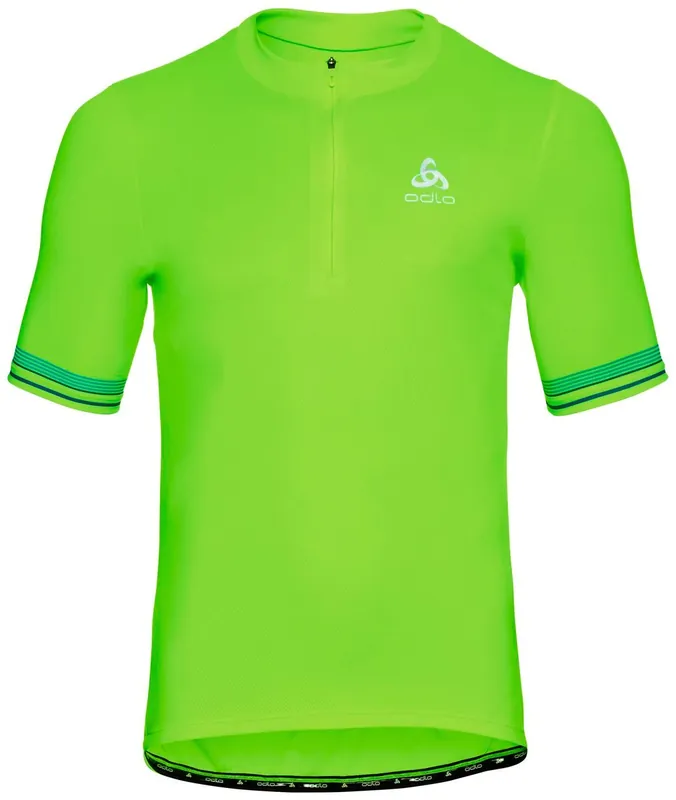 Odlo ELEMENT Short-Sleeve 1/2 Zip Cycling Jersey (Zelená) - Pánský cyklistický dres Endorphin Republic Ihned K Objednání