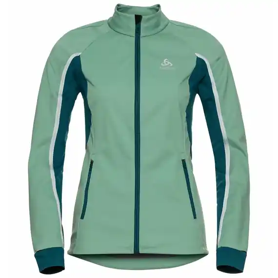 Tovární Cena Odlo Jacket Aeolus Pro (Zelená) - Dámská větruodolná přiléhavá bunda. Endorphin Republic