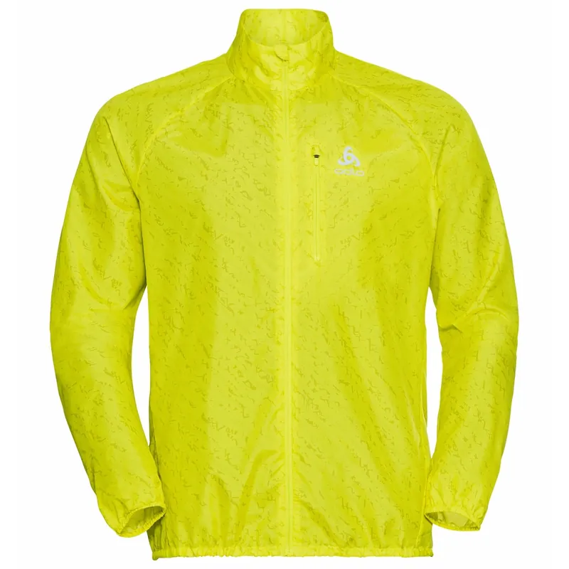 Sezónní Sleva Odlo Jacket ZEROWEIGHT PRINT (Šedá) - Pánská běžecká bunda Endorphin Republic