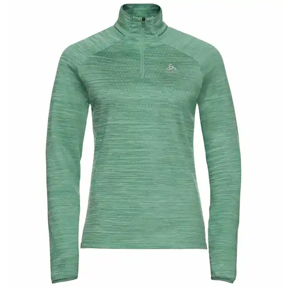 Akční Nabídka Odlo Midlayer 1/2 Zip Millennium Element (Zelená) - Dámská běžecká sportovní mikina Endorphin Republic