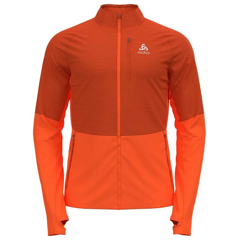 Odlo Mid layer full zip SESVENNA SL (Červená) - Pánská mikina Endorphin Republic Výprodej