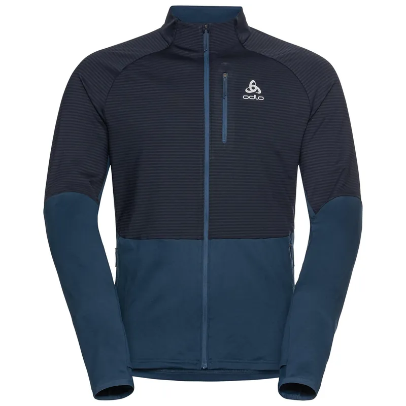 Sleva Odlo Mid layer full zip SESVENNA SL (Tyrkysová) - Pánská mikina Endorphin Republic
