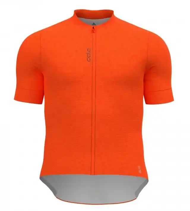 Odlo T-shirt s/u collar s/s full zip ZEROWEIG (Oranžová) - Pánský cyklistický dres Endorphin Republic Víkendová Akce