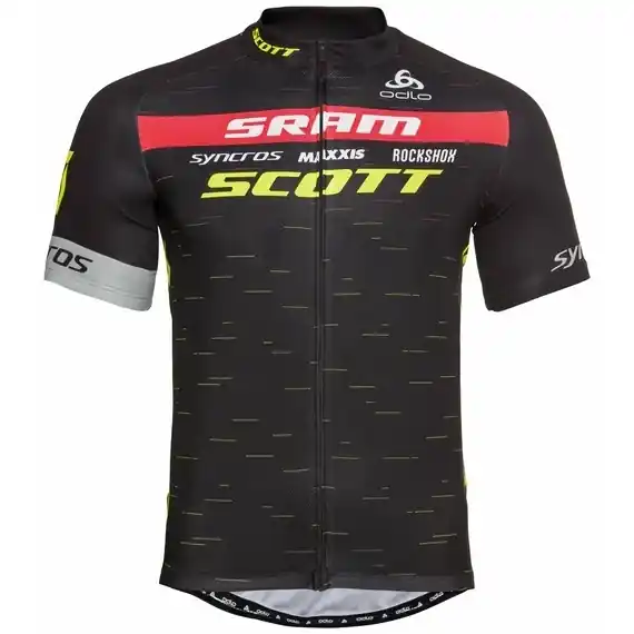 Top Prodej Odlo stand-up collar s/s full zip Scott sram racing rep (Černá) - Pánský cyklistický dres Endorphin Republic