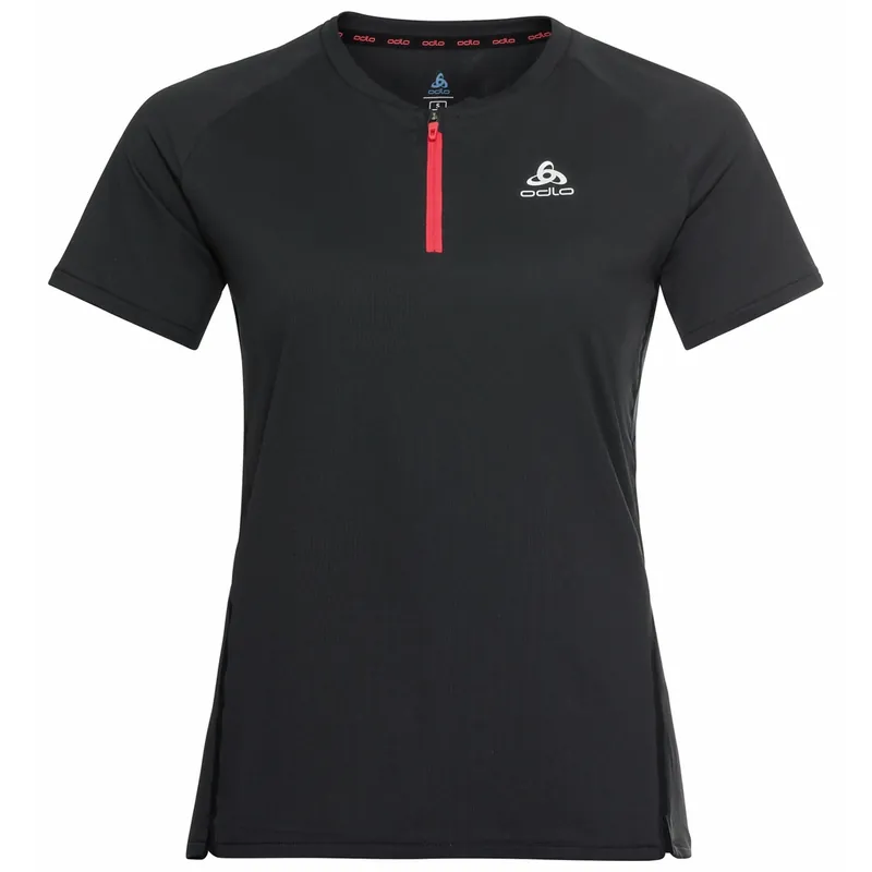 Ověřený Odlo T-shirt crew neck s/s 1/2 zip AXALP TRAI (Černá) - Dámské běžecké triko Endorphin Republic
