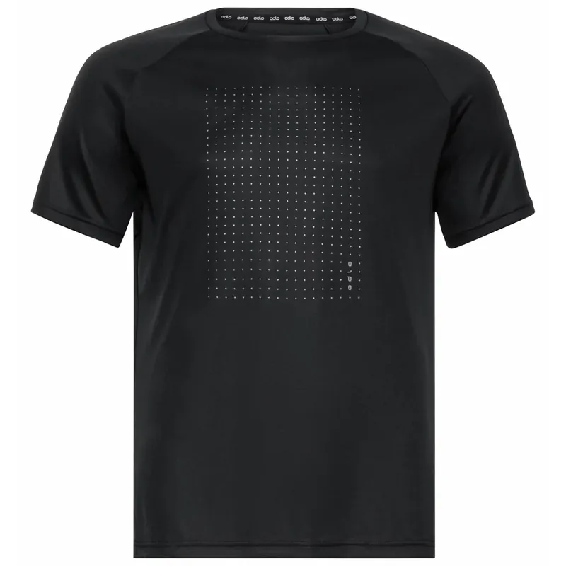 Odlo T-shirt s/s crew neck ESSENTIAL PRINT GR (Černá) - Pánské běžecké tričko Endorphin Republic Výprodej