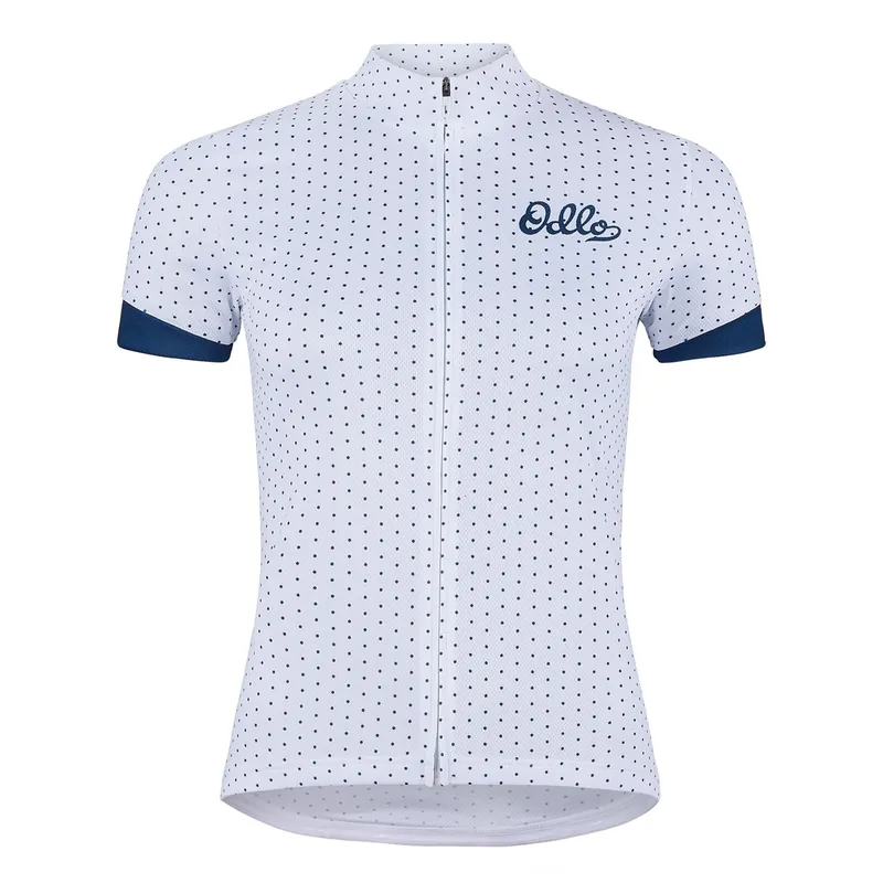 Značkový Odlo T-shirt s/u collar s/s full zip ESSENTIA (Bílá) - Dámský cyklistický dres Endorphin Republic