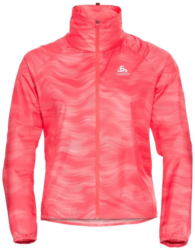 Nejlepší Volba Odlo ZEROWEIGHT AOP Jacket (Červená) - Dámská běžecká bunda Endorphin Republic