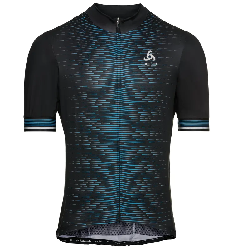 Odlo ZEROWEIGHT Full-Zip Short-Sleeve Cycling Jersey (Černá) - Pánský cyklistický dres Endorphin Republic Jen Po Omezenou Doba