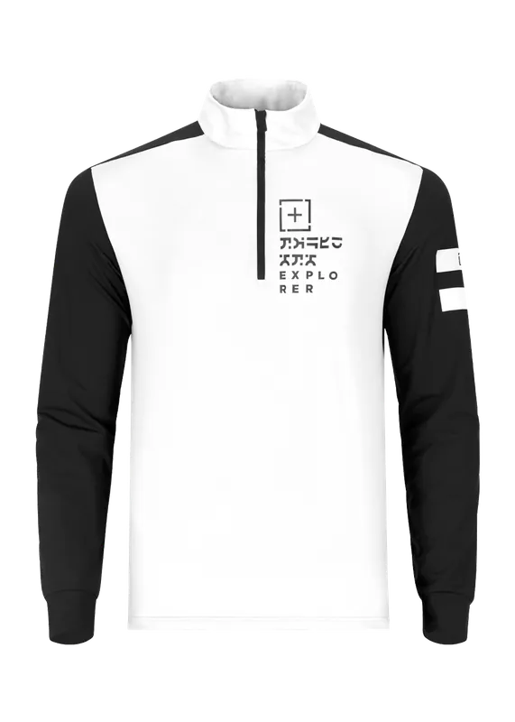 Expresní Doručení OneMore 671 - MICROFLEECE T-NECK HALF ZIP EXPLORER (Bílá) - Pánská mikina Endorphin Republic