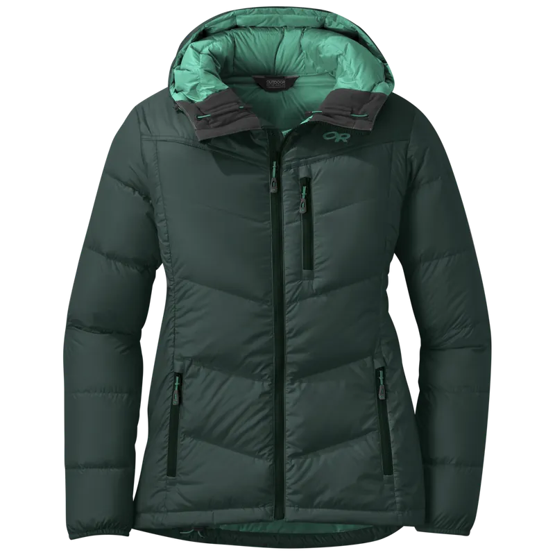 Autentický OR Women‘s Transcendent Down Hoody (Zelená) - Dámská péřová bunda s kapucí Endorphin Republic