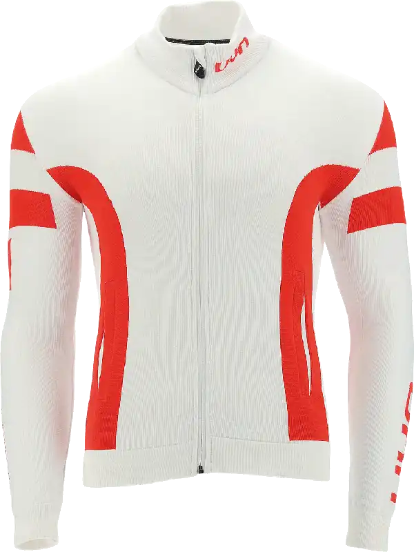 Uyn Natyon Switzerland MAN KNITTED SECOND LAYER FULL ZIP (Červená) - Pánská funkční mikina Endorphin Republic Zlevněný