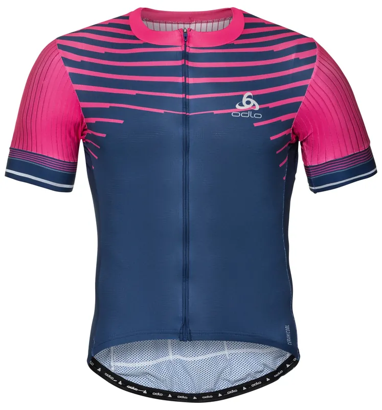 Dokud Zásoby Vydrží Odlo ZEROWEIGHT CERAMICOOL PRO Full-Zip Short-Sleeve Cycling Jersey (Purpurová) - PÁNSKÝ CYKLISTICKÝ DRES Endorphin Republic