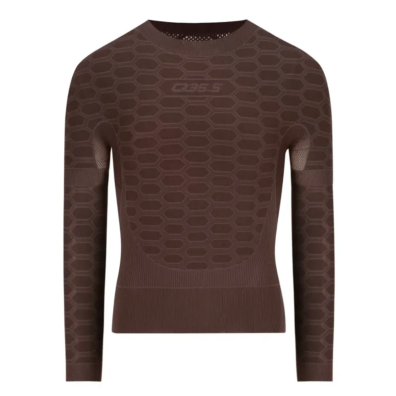 Q36.5 Base Layer 3 long sleeves (Tmavě červená) - Spodní cyklistické triko s dlouhým rukávem Endorphin Republic Sezónní Sleva