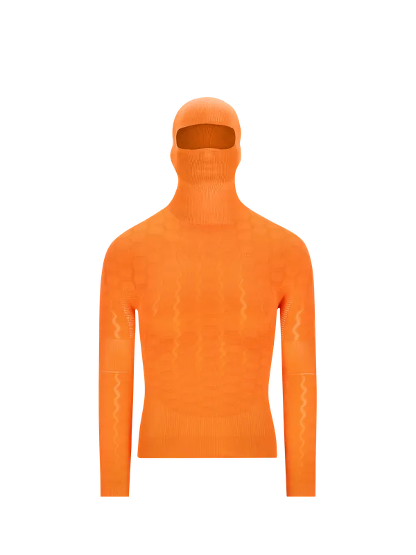 Q36.5 Base Layer 5 Plus Long Sleeve Hoodie (Oranžová) - Spodní cyklistické triko s kapucí Endorphin Republic Vysoce Kvalitní