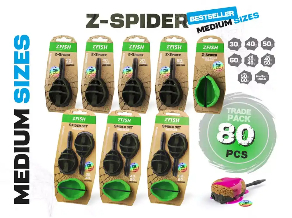 ZFISH Trade Pack Method Feeder Spider Medium 80 ks Omezená Nabídka