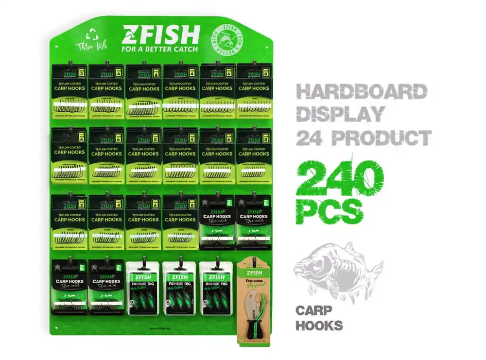 ZFISH Akční Set Kaprových Háčků + Prodejní Tablo Zdarma! Akční Nabídka