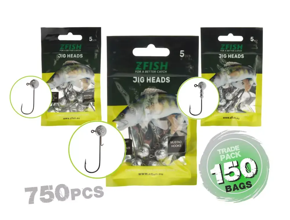Novinka ZFISH Trade Pack Jigové Hlavy 150bal/750ks