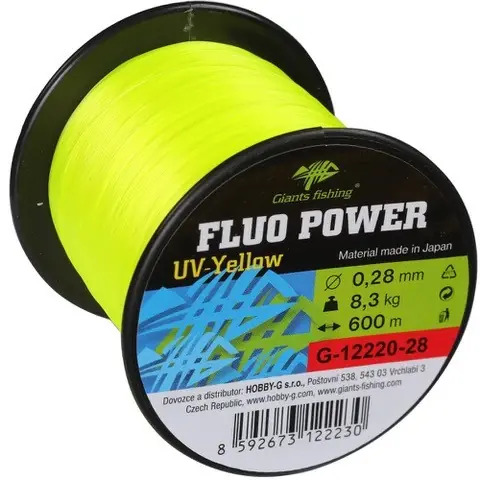 Giants fishing Vlasec Fluo Power UV-Yellow 600m Omezená Nabídka