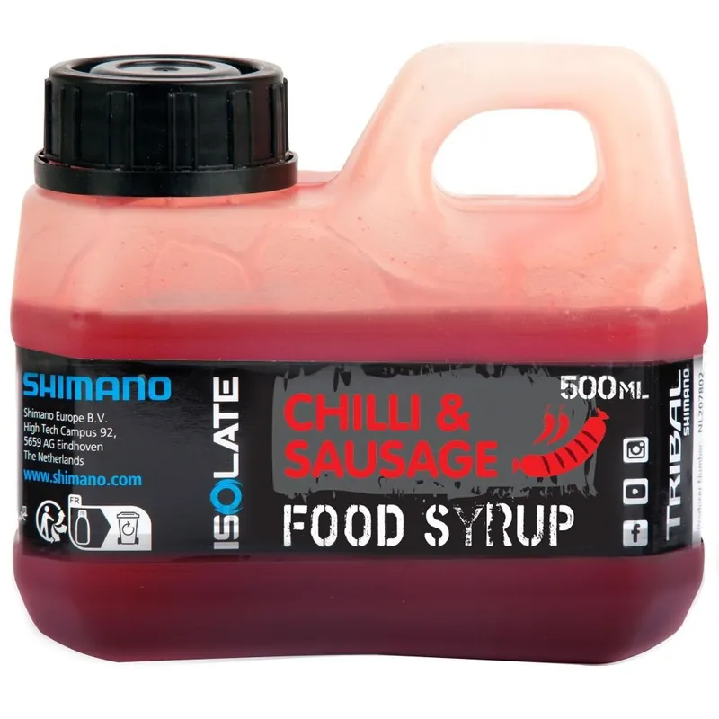 Nová Kolekce Shimano Booster Isolate Food Syrup Attractant Chilli Sausage 500 ml
