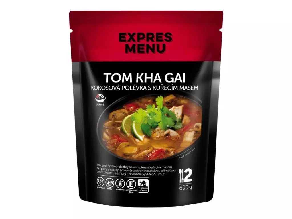 EXPRES MENU Tom Kha Gai - kokosová polévka s kuřecím masem Akční Nabídka