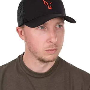 Fox Kšiltovka Collection Trucker Cap Black Orange Vysoce Kvalitní