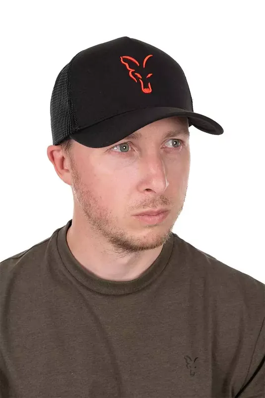 Fox Kšiltovka Collection Trucker Cap Black Orange Vysoce Kvalitní