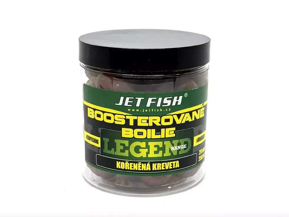 Jen Po Omezenou Doba JET FISH Legend Range Boosterované Boilie Kořeněná Kreveta 250ml