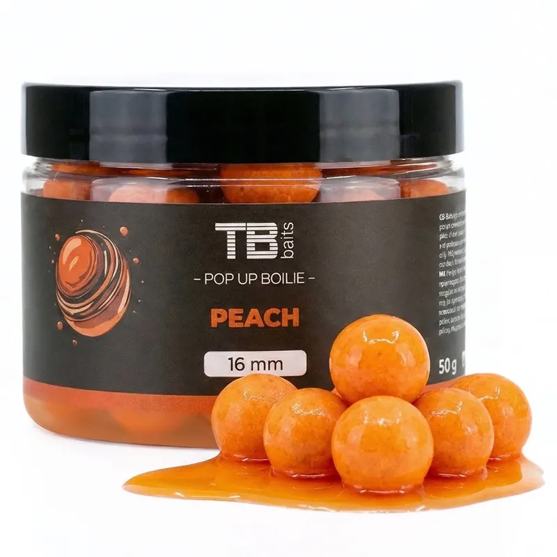Cenový Hit TB Baits Plovoucí Boilie Pop-Up Peach + NHDC 50 g
