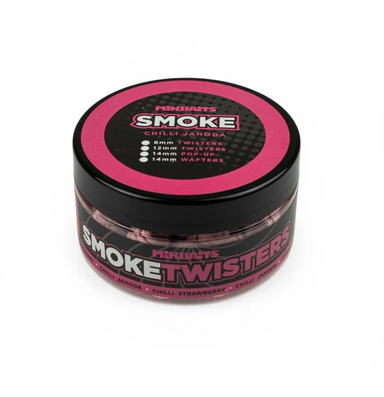 MIKBAITS SMOKE Twisters 100ml - BARREL Chilli Jahoda 12mm Expresní Doručení