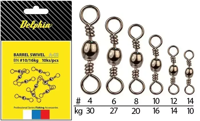 DELPHIN Barrel Swivel A-02/10ks VÝPRODEJ Jen Po Omezenou Doba