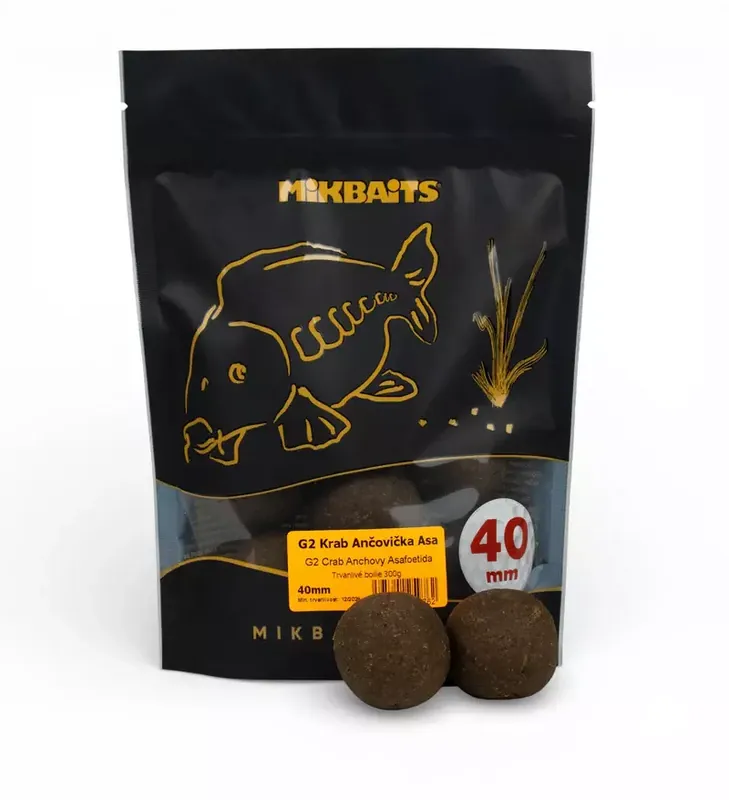 Jen Po Omezenou Doba MIKBAITS Gangster boilie 300g - G2 Krab Ančovička Asa 40mm golf size