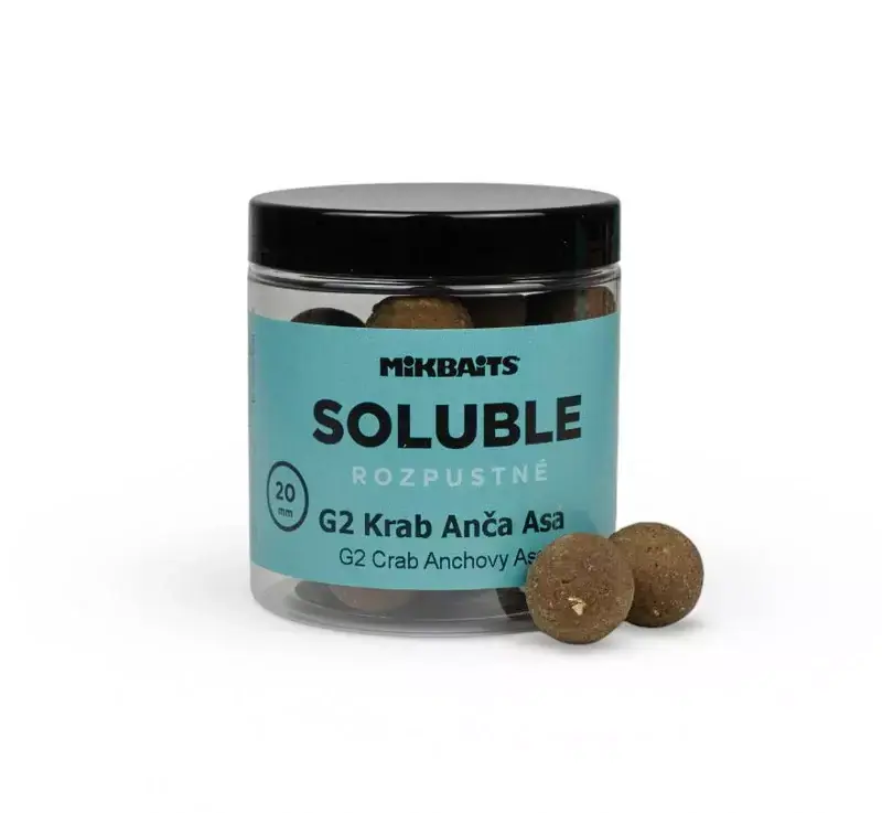 MIKBAITS Rozpustné SOLUBLE boilie 250ml - G2 Krab Ančovička Asa 20mm Kup Teď