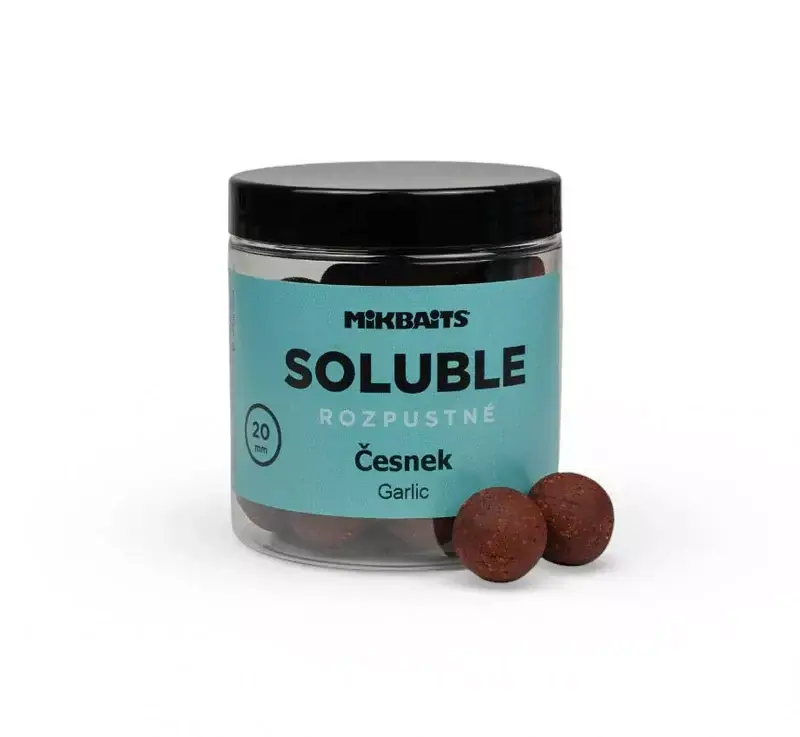 MIKBAITS Rozpustné SOLUBLE boilie 250ml - Česnek 20mm Značkový