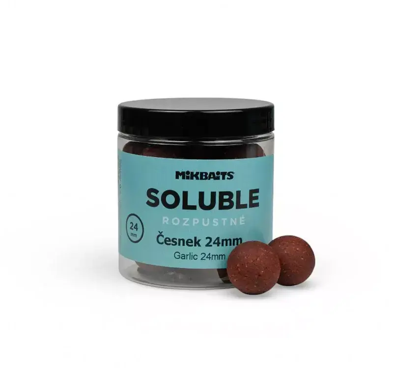 Nejprodávanější MIKBAITS Rozpustné SOLUBLE boilie 250ml - Česnek 24mm