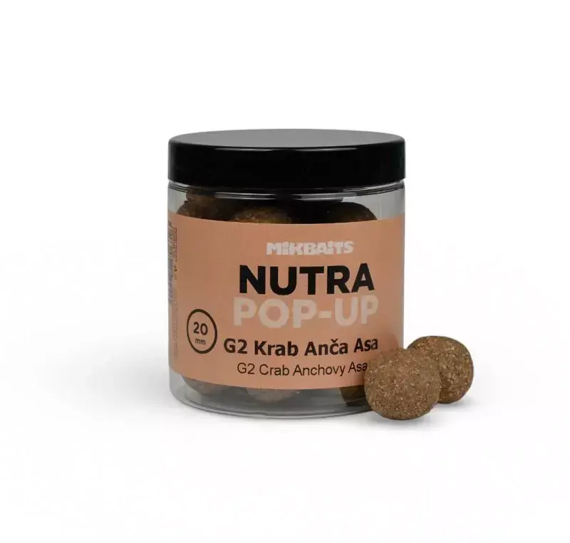 MIKBAITS NUTRA pop-up 250ml - G2 Krab Ančovička Asa 20mm Výhodná Nabídka