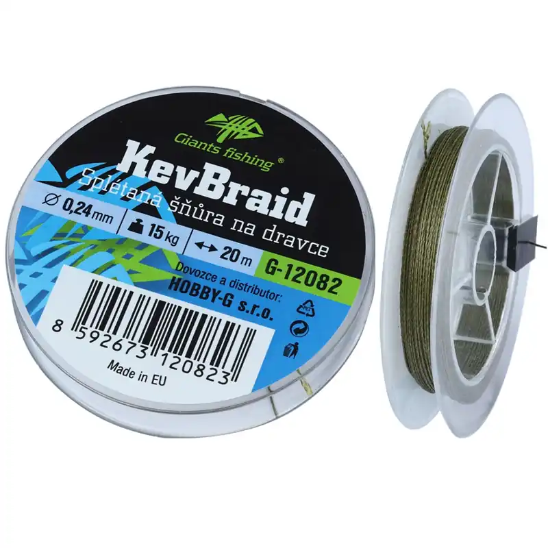 Výhodná Nabídka Giants fishing Splétaná šnůra na dravce KevBraid 20m, 0,24mm, 15kg