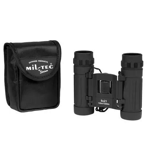 MIL-TEC Dalekohled 8x21 skládací ČERNÝ Vysoce Kvalitní