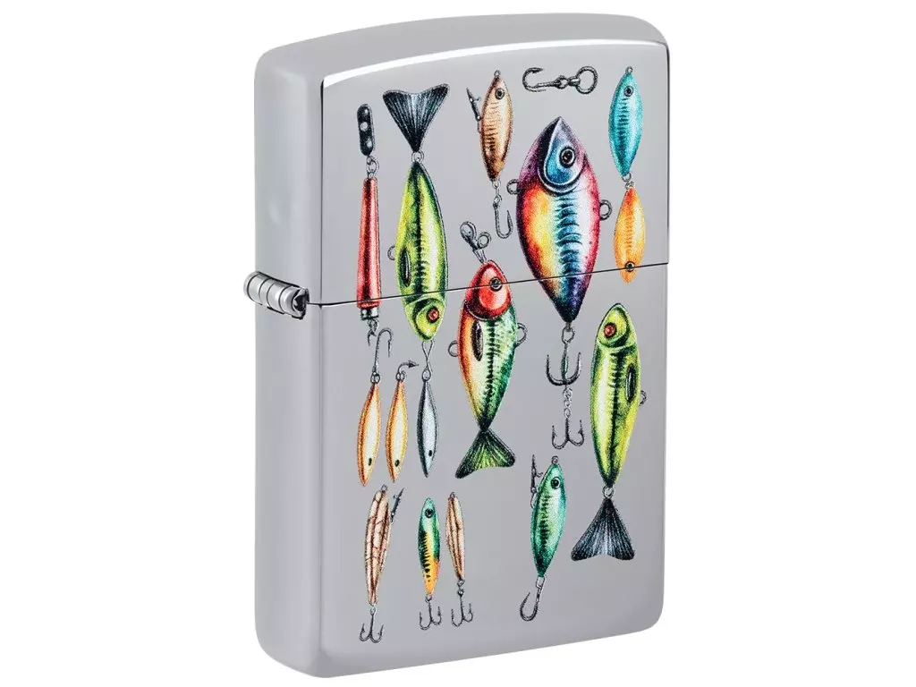 ZIPPO benzínový zapalovač Fishing Hooks Horká Nabídka