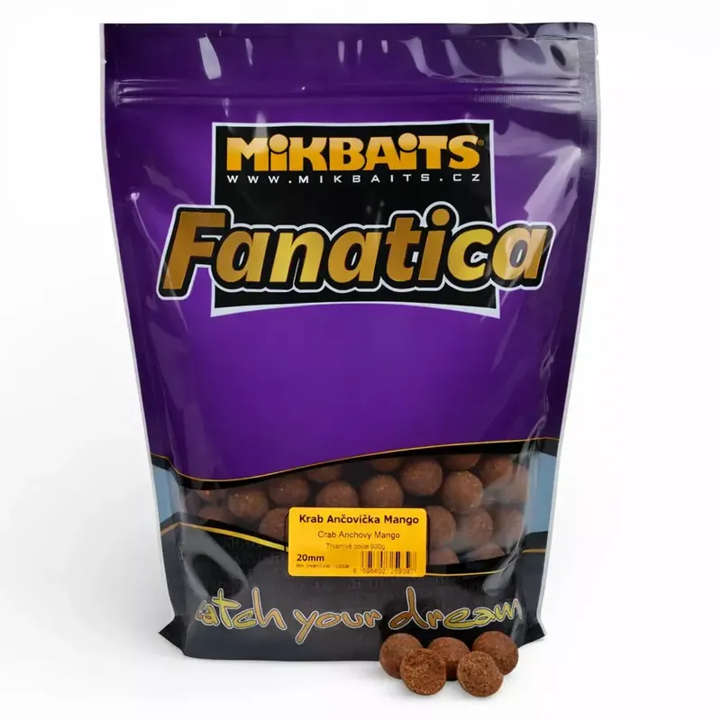 Přímo Od Výrobce MIKBAITS Fanatica boilie 900g - Krab Ančovička Mango 20mm