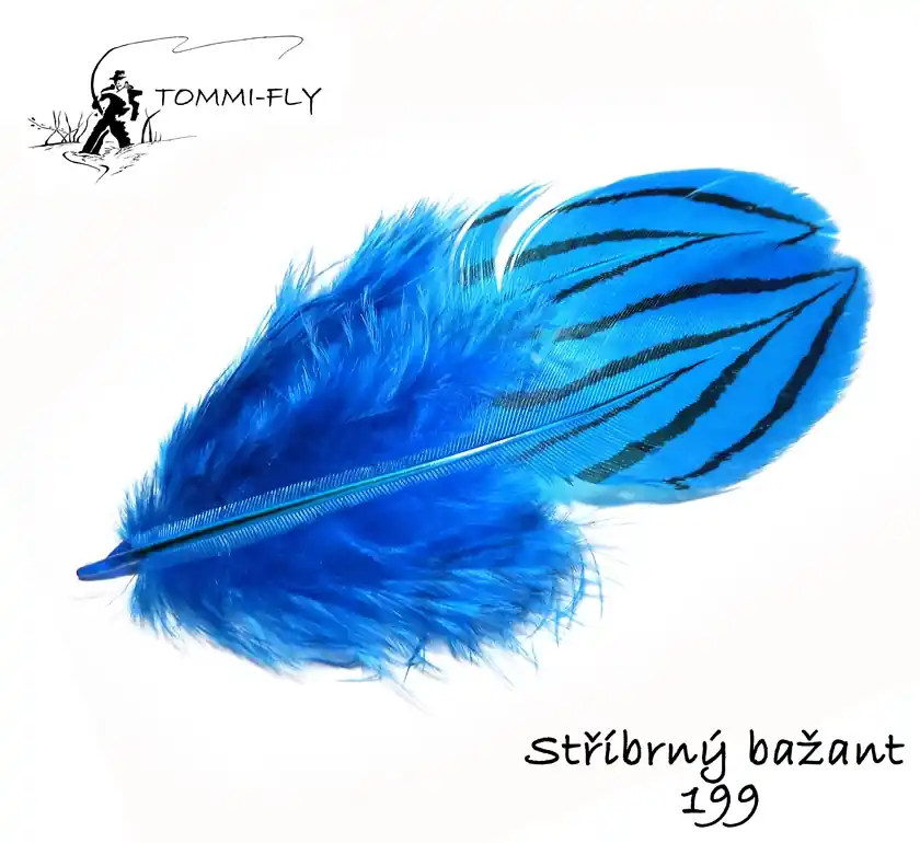 Must-Have Tommi Fly PEŘÍ STŘÍBRNÉHO BAŽANTA - tyrkysové