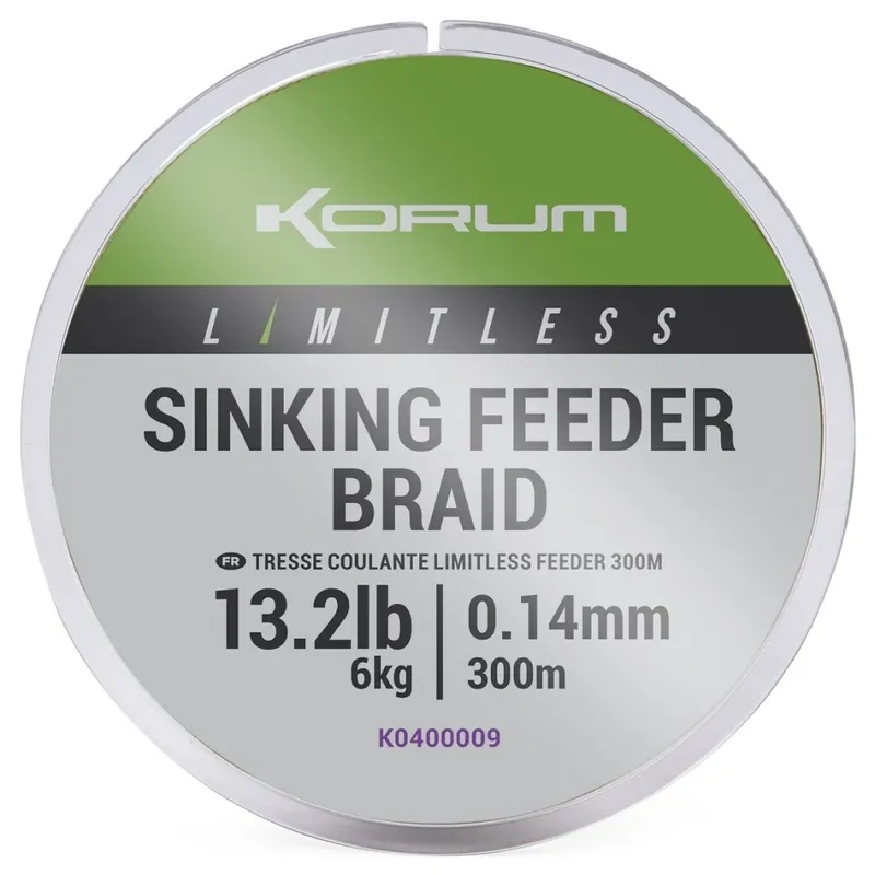 Vysoce Kvalitní Korum Splétaná Šňůra Limitless Sinking Feeder Braid 300m AKCE