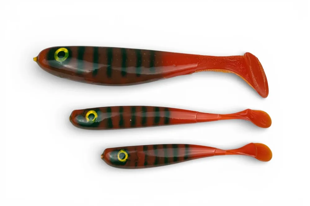 YACCUZA HAND MADE nástrahy - KILLER AIRBRUSH UV Red Motor oil Stripes 10cm 8g 3ks Speciální Cena