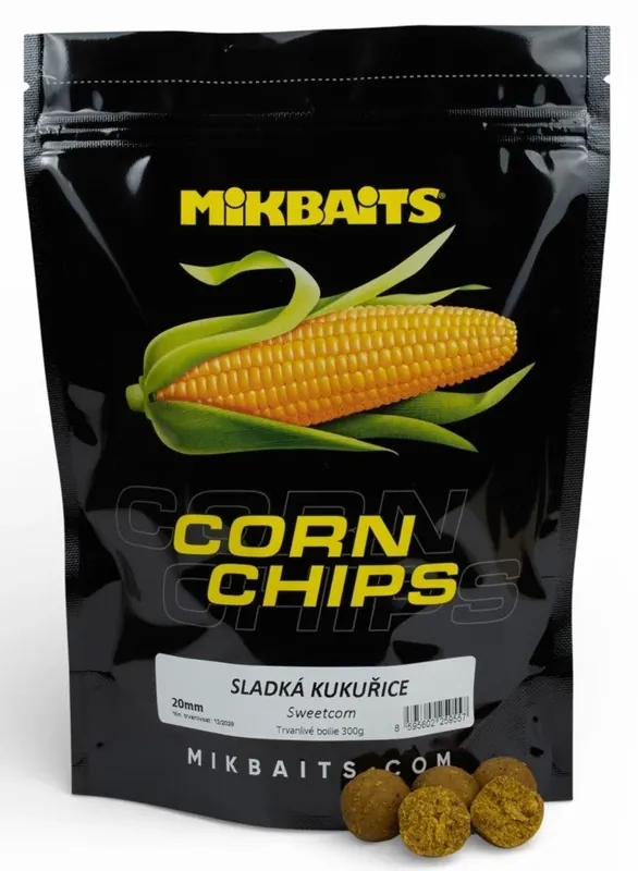 MIKBAITS Corn Chips boilie 300g - Sladká kukuřice 20mm Nejlepší Cena
